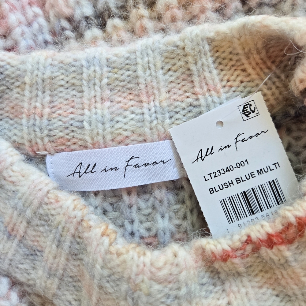 NWT All in Favor Space Dye Multicolor Sweater - Picture 7 of 8